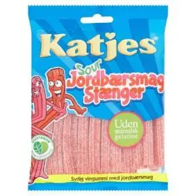Katjes Sour Jordbærsmag Stænger - Katjes