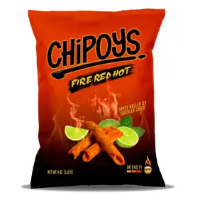 Chipoys - Fire Red Hot Tortilla Chips - Amerikansk Chips