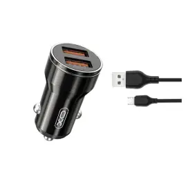 2 X USB Car Charger - With MicroUSBI Cable - Mobil Tilbehør