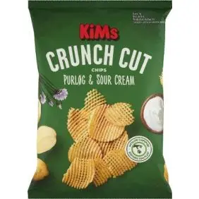 Kims - Crunch Cut - Purløg & Sour Cream - Chips & Snack