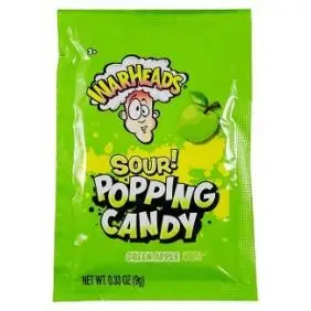 Warheads Sour - Green Apple Popping Candy - Børneslik