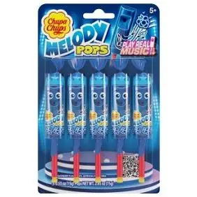 Chupa Chups Melody Pops Blue Raspberry - Børneslik